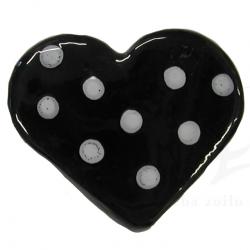 COMPRAR TIRADOR INFANTIL JALADERA KNOB  COMPRAR POMO  EBA ZOILO FORMA CUORE CORAZON  NEGRO TOPOS 